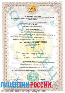 Образец сертификата соответствия Пермь Сертификат OHSAS 18001