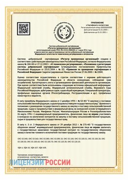 Приложение к сертификату для ИП Пермь Сертификат СТО 03.080.02033720.1-2020